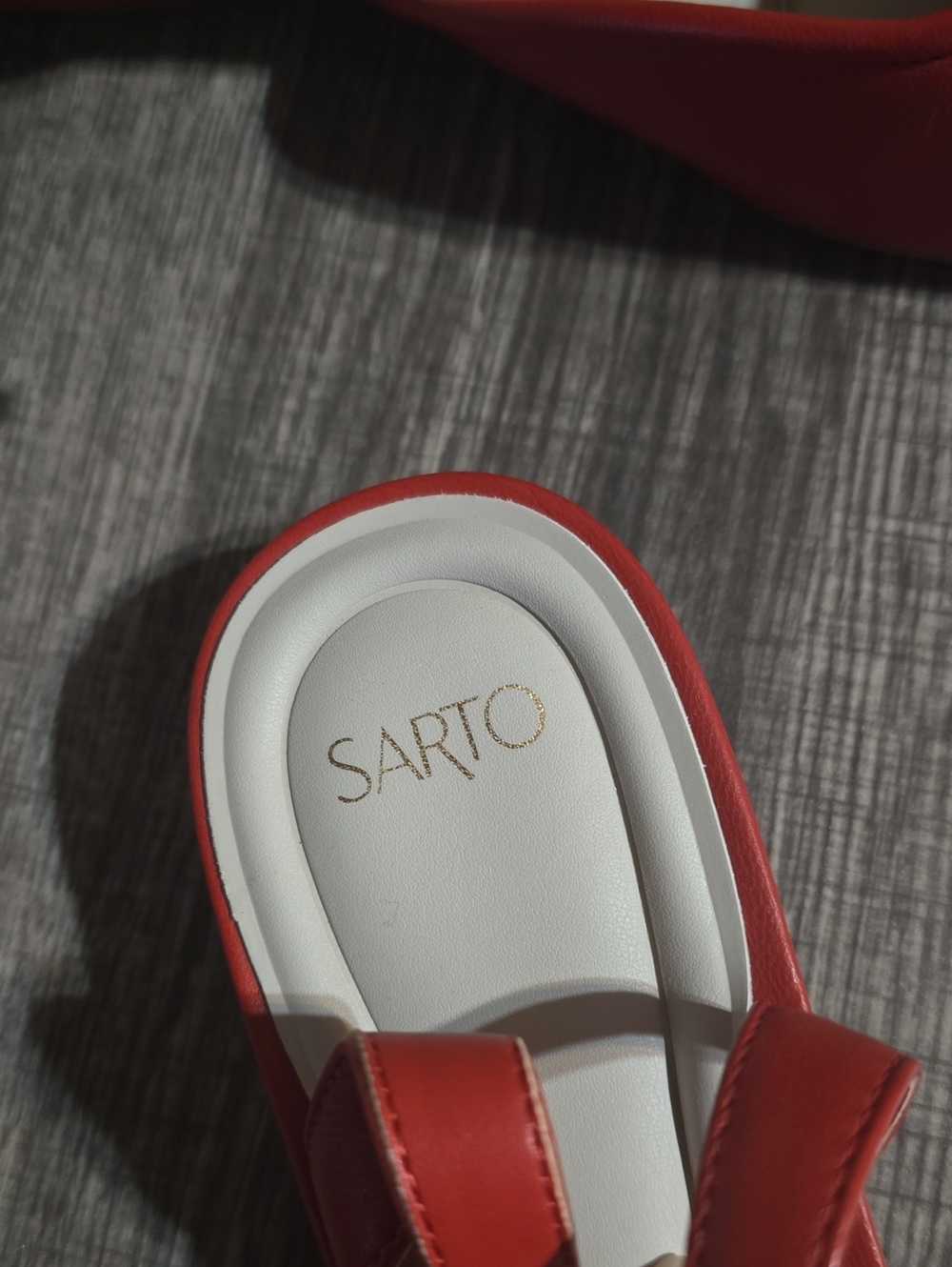 SARTO By Franco Sarto Red Square-Toe Slingback Flats - Picture 2 of 3